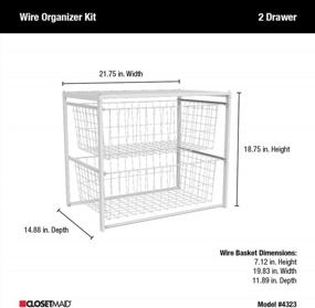 img 1 attached to White 2 Drawer Wire Basket Organizer Unit With Shelf - Sturdy Steel Construction & Easy Assembly For Pantry, Closet, Clothes, Linens | ClosetMaid