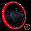 bling car accessories gorgeous 15 inch steering wheel cover with bling lgnition ring car wheel protector for women colorful rhinestone glitter car accessories for vehicle (red) logo