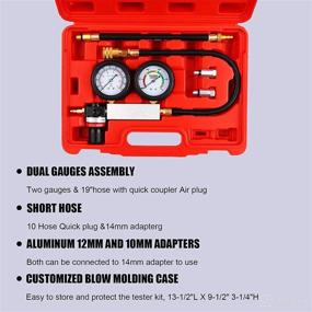 img 3 attached to 📈 CHEINAUTO Dual Pressure Gauges Cylinder Leakdown Tester Kit for Gasoline Engine Compression Diagnosis - Engine Compression Leakdown Detector Leakage Test Set