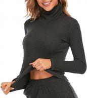 women's thermal fleece tops: jeansian long sleeve yoga turtleneck stretch sport tee shirt for slim fit comfort logo