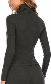 img 3 attached to Women'S Thermal Fleece Tops: Jeansian Long Sleeve Yoga Turtleneck Stretch Sport Tee Shirt For Slim Fit Comfort