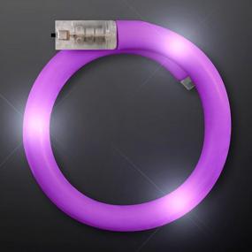 img 2 attached to Get Noticed With Our Set Of 12 Purple Flashing LED Bracelets - Wrap Around Tube Style