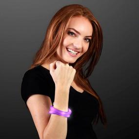 img 3 attached to Get Noticed With Our Set Of 12 Purple Flashing LED Bracelets - Wrap Around Tube Style