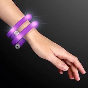 img 1 attached to Get Noticed With Our Set Of 12 Purple Flashing LED Bracelets - Wrap Around Tube Style