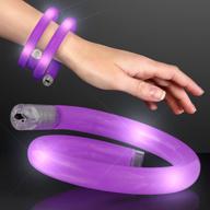 get noticed with our set of 12 purple flashing led bracelets - wrap around tube style logo