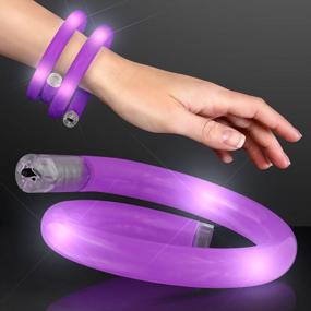 img 4 attached to Get Noticed With Our Set Of 12 Purple Flashing LED Bracelets - Wrap Around Tube Style