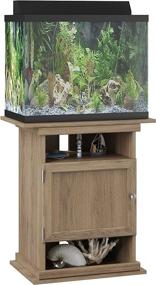 img 2 attached to 🐠 Rustic Oak Flipper Aquarium Stand for 10/20 Gallon Tanks