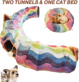 img 1 attached to Cat Heaven At Home! Get Your Furry Friend This Amazing 3-Way Collapsible Tunnel Bed With Ball Toy And Peek Hole For Fun Playtime And Exercise.