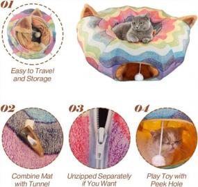 img 2 attached to Cat Heaven At Home! Get Your Furry Friend This Amazing 3-Way Collapsible Tunnel Bed With Ball Toy And Peek Hole For Fun Playtime And Exercise.