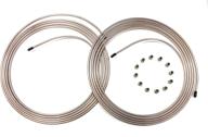 stop shop 20ft 1/4 inch copper/cupronickel 🚗 brake line tubing with fittings - 2x10ft coils логотип