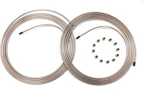 img 1 attached to Stop Shop 20ft 1/4 inch Copper/Cupronickel 🚗 Brake Line Tubing with Fittings - 2x10ft Coils