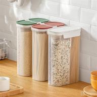 cereal storage container, pasta spaghetti food storage jar with 🍲 airtight seal for kitchen noodles, nuts, snacks, and rice - white логотип