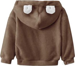 img 3 attached to 🧥 Cute Sherpa Fuzzy Hoodies Pullover Fleece Sweatshirts Tops with Pocket and Ear for Toddler Girls and Boys