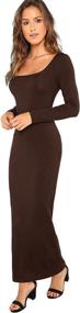 img 1 attached to Verdusa Womens Sleeve Square Bodycon Women's Clothing : Dresses