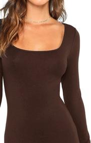 img 2 attached to Verdusa Womens Sleeve Square Bodycon Women's Clothing : Dresses