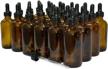 4 oz. amber boston round glass bottles with black dropper - pack of 24 logo