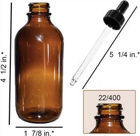 img 1 attached to 4 Oz. Amber Boston Round Glass Bottles With Black Dropper - Pack Of 24