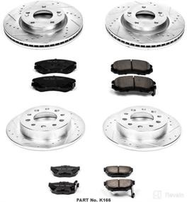 img 2 attached to 🔥 Enhance Braking Performance with Power Stop K166 Front and Rear Z23 Carbon Fiber Brake Pads and Drilled & Slotted Brake Rotors Kit