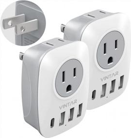 img 4 attached to VINTAR Multi-Functional US To Japan Adapter With 2 Outlets, 3 USBs, And 1 USB-C - Perfect For Travel To Japan, China, And Philippines - Type A, 2-Pack