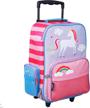 colorful kids rolling suitcase - perfect carry-on for travel & school, measures 16 x 11.5 x 6 inches, with unicorn design for boys & girls of all ages - ideal kids luggage logo