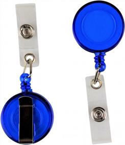 img 3 attached to 10 Pack Foretra Retractable Reel Badge ID Card Holder Clip On Translucent Blue