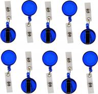 10 pack foretra retractable reel badge id card holder clip on translucent blue logo