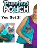 🐱 purrfect pouch - the original cat carrier sling & grooming sack (set of 2) - washable, foldable, and as seen on tv logo
