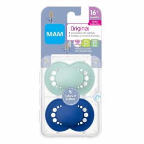 img 3 attached to MAM Original Matte Baby Pacifier, With Nipple Shape For Healthy Oral Development, Sterilizer Case Included, 2 Pack, For Boys Ages 16 Months And Up