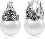 элегантные жемчужные серьги: гвоздики и серьги-подвески milacolato из белого золота 18 карат из стерлингового серебра - идеальные подарки для женщин логотип