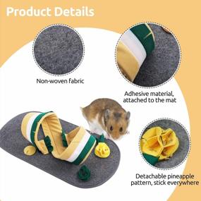 img 2 attached to Preferhouse Pet Sniffing Mat For Hamster Guinea Pig Chinchilla Simple Tunnel Slow Food Pad Pet Foraging Mat Snuffle Blanket Pad Hamster Feeding Mat Treat Dispenser, Black