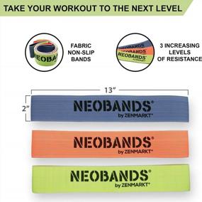 img 3 attached to NEOBANDS Fabric Resistance Bands Set - Ideal Exercise Bands For Leg And Glute Workouts - Fabric Loop Bands For Targeted Training (Pack Of 3)