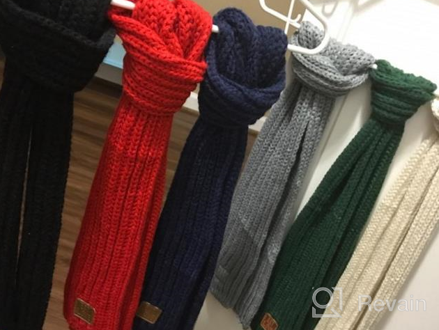 img 1 attached to 🧣 6-Piece Kids Solid Color Knitted Scarf Set - Winter Toddler Wrap Scarves for Boys and Girls review by Glenn Kumar