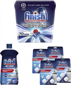 img 4 attached to Finish Quantum Infinity Shine- Dishwasher Detergent - Powerball - Our Clean & Shine Tablets Dish Tabs & Finish Jet-Dry, Rinse Agent & Finish In-Wash Dishwasher Cleaner: Clean Hidden Grease And Grime