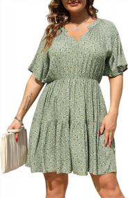 img 4 attached to Plus Size Boho Skater Dress With Pocket - Nemidor NEM299