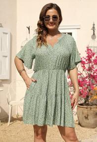 img 3 attached to Plus Size Boho Skater Dress With Pocket - Nemidor NEM299