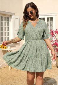 img 1 attached to Plus Size Boho Skater Dress With Pocket - Nemidor NEM299