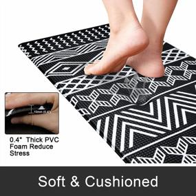 img 3 attached to Set Of 2 Anti-Fatigue Kitchen Mats By HiiARug - 18" X 30'' And 18" X 47'', Cushioned And Durable Kitchen Rugs And Mats, Non-Skid, Washable Standing Mat For Kitchen And Laundry Room, MX Black Color