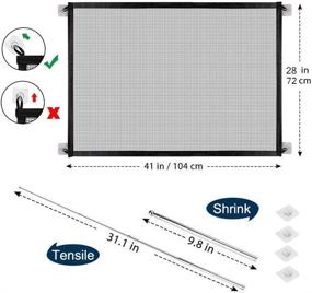 img 3 attached to 🐶 Indoor Mesh Dog Gate for House, Stair Magic Pet Gate with Baby Gate Door, Portable Safety Guard Fence for Doorway (30'' X 43'')