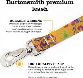 img 1 attached to Buttonsmith Bright Floral Fab Grab Leashᵀᴹ - Made In USA | Heavy Duty Quick Clasp W/ 3 Handles