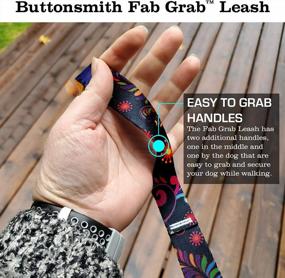 img 2 attached to Buttonsmith Bright Floral Fab Grab Leashᵀᴹ - Made In USA | Heavy Duty Quick Clasp W/ 3 Handles