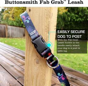 img 3 attached to Buttonsmith Bright Floral Fab Grab Leashᵀᴹ - Made In USA | Heavy Duty Quick Clasp W/ 3 Handles