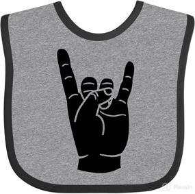 img 2 attached to 🤘 Inktastic Rocker Horns Baby Bib: Stylish Protection for Your Little Rock Star!