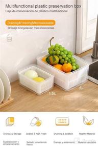 img 2 attached to MOPMS 1PCS 1.5L Produce Containers: Vegetable Fruit Colander Storage Bins with Draining Crisper and Strainers for Refrigerator