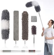 🧹 dualeco's 6pcs upgraded extendable duster kit: high reach cleaning with 100" extension pole, microfiber feather duster for ceilings, cars and more logo