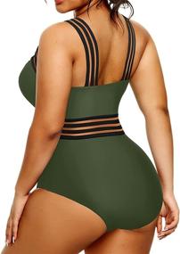 img 3 attached to Plus Size Women'S One Piece Tummy Control Swimsuit Crossover Strapless Monokini Bathing Suit