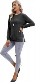 img 1 attached to Comfy And Chic: Toreel Women'S Side Split Sweatshirt With Pockets And Long Sleeves - Perfect For Leggings!