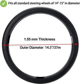 img 1 attached to 🚗 Autrends Anti-Slip Universal Silicone Steering Wheel Cover for Men and Women - Diameter 13-15 Inch/35-38cm (Black)