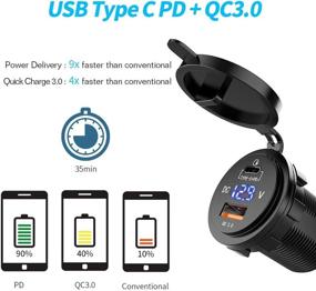 img 3 attached to 🚗 MICTUNING 36W Fast PD USB-C Car Charger with Quick Charge 3.0, Type C Charger Socket & Digital Voltmeter - iPhone Pixel Samsung Compatible