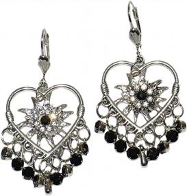 img 1 attached to Lovely Edelweiss Flower Heart Dangle Earrings - Perfect Gift For Her!