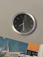 картинка 1 прикреплена к отзыву 12-дюймовые бесшумные настенные часы с алюминиевой серебряной рамкой и стеклянным покрытием для декора кухни, спальни и офиса. от Ronald Howlett